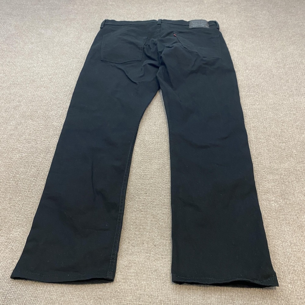 Levis 513 Jeans Mens 36x30 Black Dark Wash Slim Straight Stretch Denim Pants
